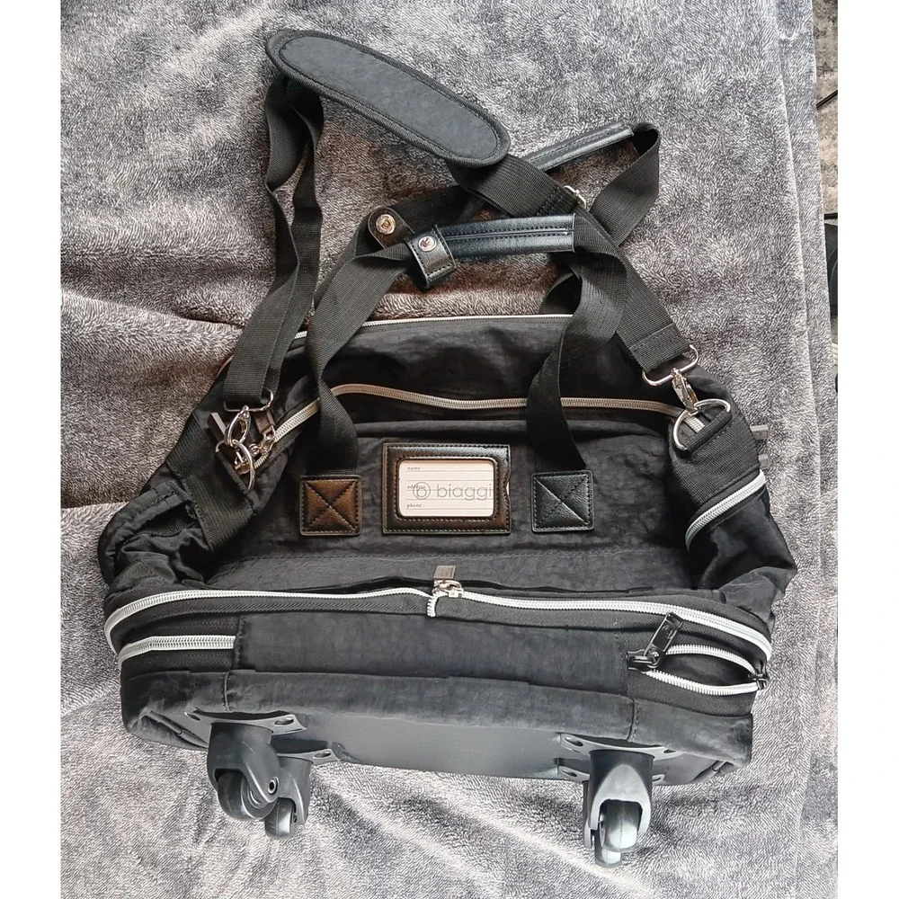 Biaggi Zipsak Rolling Carry On Luggage Bag Black‎ Lightweight Travel